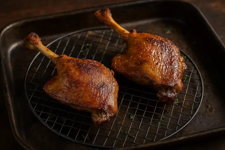 Confit de canard maison avec peau croustillante servi chaud
