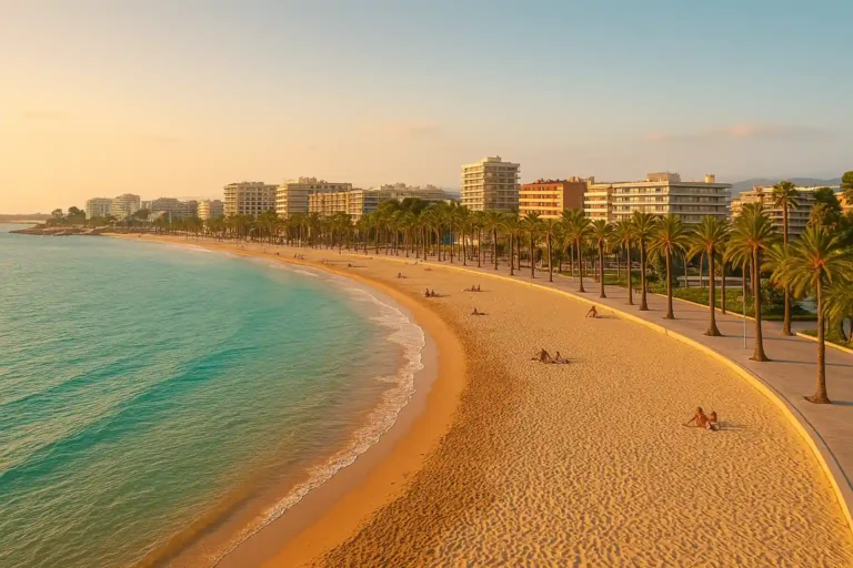 Que faire à Salou : 18 idées immanquables (parcs, plages, vues) 4 Salou en Espagne : plage de sable doré, palmiers et mer turquoise sur la Costa Dorada