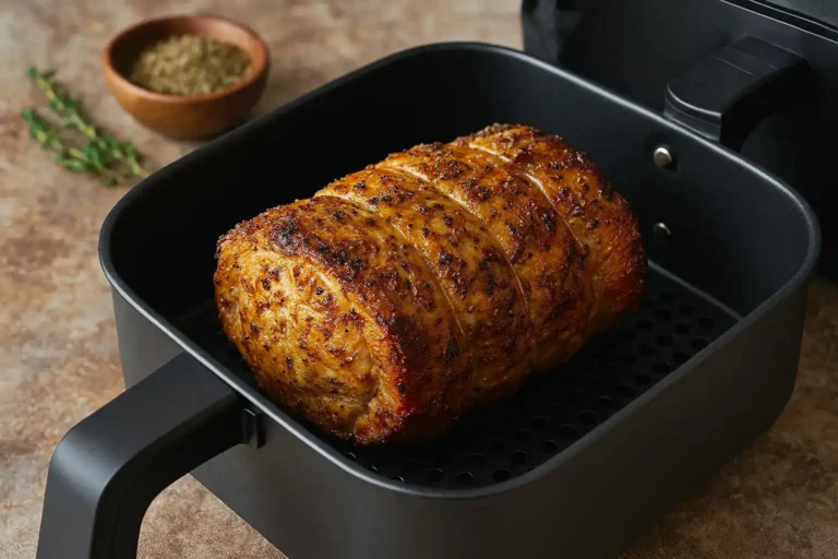 Rôti de porc Air Fryer : mode d'emploi juteux & régulier 9 Rôti de porc juteux cuit à l’Air Fryer avec croûte dorée