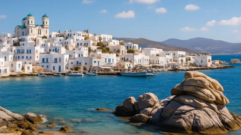 # Paros Grèce : plages, villages et ferry depuis Athènes Île cycladique élue meilleure destination insulaire 2025 par Travel + Leisure, Paros combine authenticité villageoise et plages spectaculaires à 2h45-5h de ferry depuis Athènes. Villages blancs de Parikia et Naoussa, plages de Kolymbithres aux rochers sculptés et Byzantine Road entre oliviers composent un séjour idéal de 2 à 4 jours entre mai et octobre. **L'essentiel** : ferry depuis le Pirée 2h45-5h ou Rafina 3h15-6h25, arrivée port de Parikia (capitale). Incontournables : basilique Ekatontapiliani (100 mètres du port), Naoussa (port de pêche photogénique), Kolymbithres (criques granitiques), Golden Beach (windsurf), Monastiri (anse protégée Paros Park). Meilleure période mai-juin et septembre-octobre (meltemi plus doux). Bus KTEL réseau saisonnier fréquent. ## L'essentiel à Paros 🧭 ### Parikia : capitale et basilique byzantine Port d'arrivée ferries, ville principale 4000 habitants. Vieille ville cycladique (ruelles pavées, maisons blanches cubes, bougainvilliers), quartier Castro (vestiges forteresse vénitienne XIIIe), front de mer animé (tavernes, boutiques). **Panagia Ekatontapiliani** : basilique byzantine IVe-VIe siècles, 5-10 minutes marche du port. Une des plus anciennes églises chrétiennes Grèce conservée, trois nefs, iconostase dorée, baptistère paléochrétien. **Entrée gratuite**, ouverte 8h-13h et 17h-21h (fermeture offices religieux). Tenue respectueuse (épaules/genoux couverts). **Temps Parikia** : 2-3h flânerie centre, 1h basilique, déjeuner front de mer. Soirée vivante mais familiale (bars musique modérée, pas clubbing Mykonos). ### Naoussa : port de carte postale Village pêcheurs nord-est, 15 km Parikia (20 min bus KTEL). Port circulaire minuscule, bateaux colorés, vestiges forteresse vénitienne submergée, tavernes pieds dans l'eau. **Golden hour** : 18h30-20h30 été, lumière dorée façades blanches/mer turquoise. **Ambiance** : sophistiquée décontractée, restaurants gastronomiques (poisson frais, mezze raffinés), boutiques créateurs, galeries art. Prix 20-30% supérieurs Parikia. **Temps** : demi-journée si plage Kolymbithres (5 km), soirée complète si dîner prolongé. ### Lefkes et Byzantine Road Village montagnard centre Paros, 300 m altitude, architecture cycladique préservée, placettes ombragées platanes. Église Agia Triada (XIXe, clochers jumeaux), ateliers artisans marbre (Paros = carrières marbre blanc antique, Vénus de Milo/Victoire de Samothrace sculptées marbre parien). **Byzantine Road** : sentier pavé ancien 4 km Lefkes-Prodromos, traverse oliviers centenaires, murets pierre sèche, chapelles isolées. Balisage bleu-blanc, plat à légèrement descendant, 45-70 min marche tranquille. **Départ** : parking Lefkes (bus KTEL depuis Parikia 25 min), arrivée Prodromos (taverne, retour bus ou taxi 15 €). **Timing** : matin tôt (8h-10h) ou fin après-midi (17h-19h) éviter chaleur. Eau indispensable, aucune source chemin. ### Plages emblématiques **Kolymbithres** : baie nord 7 km Naoussa, rochers granitiques arrondis érodés vent/mer (formes spectaculaires), criques sable fin protégées. Taverne, transats location 10-15 €, eaux turquoise calmes. **Accès** : voiture/scooter parking gratuit, ou bateau-navette Naoussa (10 min, 5-10 € A/R, juin-septembre). **Affluence** : bondée 11h-17h juillet-août, arriver avant 10h ou après 17h30. **Golden Beach (Chrissi Akti)** : plage sud-est 20 km Parikia, 700 m sable doré, spot windsurf/kitesurf international. **Meltemi** (vent nord étésien) établi juillet-août, vagues modérées, idéal planche à voile débutants-intermédiaires. Écoles location matériel, tavernes beach bars. **Public** : sportifs, jeunes adultes, ambiance dynamique. Baignade possible matin (vent faible), après-midi venteux (drapeaux orange fréquents). **Monastiri (Paros Park)** : anse protégée péninsule Detis (nord-ouest), 8 km Parikia. Accès via Paros Park (parc naturel 80 hectares, sentiers botaniques, phare abandonné, musée environnemental). **Entrée parc** : 3-5 € selon saison, parking inclus. Plage petite galets/sable, eaux calmes même meltemi fort (baie fermée). **Idéal** : familles jeunes enfants, jours vent violent autres plages impraticables. **Santa Maria** : plage nord 3 km Naoussa, 500 m sable blanc peu profond, tavernes grecques traditionnelles (prix modérés). Calme, familiale, parking gratuit. **Camping** : camping Naoussa adossé plage (emplacements tentes/caravanes). | Plage | Zone | Pour qui | Conseil timing | |-------|------|----------|----------------| | **Kolymbithres** | Nord (Naoussa 7 km) | Paysage unique, photo Instagram | Avant 10h ou après 17h30 (foule) | | **Golden Beach** | Sud-est (Parikia 20 km) | Windsurf, sports nautiques | Après-midi vent établi, matin baignade | | **Monastiri** | Nord-ouest (Paros Park) | Famille, eaux calmes, vent | Jours meltemi fort (refuge) | | **Santa Maria** | Nord (Naoussa 3 km) | Tranquille, budget modéré | Matin semaine (quasi déserte) | ## Itinéraires selon votre temps ### 2 jours (condensé) **Jour 1** : arrivée ferry matin Parikia, installation hébergement, visite Ekatontapiliani (1h), déjeuner front de mer. 14h-18h : plage Kolymbithres (voiture/taxi location ou navette Naoussa). Coucher soleil Naoussa, dîner port. **Jour 2** : matin Monastiri/Paros Park (baignade + sentiers 3h), déjeuner taverne Parikia. Après-midi flânerie Parikia shopping/repos, départ ferry soir ou lendemain matin. ### 3 jours (confortable) Jours 1-2 identiques. **Jour 3** : matin Byzantine Road Lefkes-Prodromos (2h marche + pause café Lefkes), retour Parikia 13h. Après-midi plage Santa Maria ou Golden Beach (selon vent/envie sport), apéro Naoussa. ### 4 jours (approfondi) Jours 1-3 ci-dessus. **Jour 4** : excursion villages sud (Marpissa architecture préservée, Piso Livadi port pêche actif déjeuner poisson), plage Logaras ou Piso Livadi (sable fin, familiale). Alternative : excursion journée Antiparos (île voisine 10 min ferry, grotte stalactites, plages sauvages, village unique). ## Venir et se déplacer ### Ferries depuis Athènes **Départ Pirée** (port principal Athènes) : 2h45 à 5h selon type navire et escales. Ferries rapides (Seajet, Golden Star) 2h45-3h30, conventionnels 4h-5h (escales Syros/Naxos). Départs quotidiens 7h-18h haute saison (5-8 ferries/jour), réduits hiver (2-3/jour). Tarif 35-60 € classe économique selon navire/saison. **Départ Rafina** (port est Attique, 35 km aéroport ATH) : 3h15 à 6h25. Moins fréquenté que Pirée, pratique si vol arrivée tard/départ tôt (25 min taxi aéroport-Rafina vs 1h aéroport-Pirée). 2-4 départs/jour haute saison. Tarif similaire Pirée. **Réservation** : obligatoire juillet-août (complets 1 semaine avant), recommandée mai-juin/septembre. Sites : ferryhopper.com, directferries.com, sites compagnies (Seajet, Blue Star Ferries). Billet électronique accepté, arriver port 30-45 min avant départ. **Bagages** : pas de limite poids/taille, vélos acceptés (5-10 € supplément). ### Se déplacer sur Paros **Bus KTEL Paros** : réseau 12 lignes, fréquence 30 min-1h haute saison Parikia-Naoussa-Aéroport-plages principales. Tarif 1,80-3,20 € selon distance, tickets vendus à bord (espèces) ou billetterie Parikia. Horaires saisonniers : ktelparou.gr (grec/anglais), affichage gares routières Parikia/Naoussa. Service réduit mai/octobre, minimal novembre-avril. **Location voiture** : 35-60 €/jour haute saison, agences port Parikia/aéroport. Indispensable plages dispersées (Kolymbithres, Golden, Monastiri même journée). Routes étroites sinueuses, prudence meltemi (rafales déportent). Parking gratuit quasi partout hors Naoussa centre (5-10 €/jour). **Location scooter** : 20-35 €/jour, permis A obligatoire, casque fourni. Déconseillé jours meltemi fort (vent déstabilisant, accidents fréquents touristes). **Taxi** : Parikia-Naoussa 20-25 €, Parikia-Golden Beach 30 €. Réserver (+30 22840 21500) haute saison, attente longue pieds ferrys. **Bateau-navette** : Naoussa-Kolymbithres (10 min), Parikia-Antiparos (10 min). Saisonniers juin-septembre. ## Quand partir à Paros **Mai-juin** : 23-28°C air, 19-22°C eau, meltemi modéré (15-20 km/h), végétation verte fleurie, tarifs bas, hébergements disponibles. Idéal randonnée Byzantine Road, villages calmes. **Juillet-août** : 28-33°C air, 24-25°C eau, **meltemi soutenu** (25-35 km/h voire 40+ km/h épisodes intenses), mer agitée plages exposées nord/est, foule maximale, tarifs doublés, réservation obligatoire 2-3 mois. Privilégier plages abritées (Monastiri, Piso Livadi sud), activités matinales. **Septembre-octobre** : 24-28°C septembre (20-24°C octobre), 23-21°C eau, meltemi s'apaise progressivement, affluence chute mi-septembre, tarifs baissent 30-40%, arrière-saison agréable. Certains restaurants/hôtels ferment après mi-octobre. **Novembre-avril** : hors saison, 15-20°C, pluies irrégulières, ferries réduits, nombreux établissements fermés. Intéressant séjour authentique ultra-calme (habitants 8000 permanents vs 100 000 estivaux), mais offres limitées. **Meltemi** : vent nord étésien typique Cyclades, juillet-août, rafraîchit température ressentie (bienvenue), rend mer impraticable plages nord/est (vagues, sable soulevé), annule ferries/excursions jours extrêmes. Prévoir plan B : plages sud/ouest abritées, visites villages/musées, repos hébergement. ## Où dormir : Parikia ou Naoussa **Parikia** : pratique arrivée/départ ferry (port sur place), hub bus KTEL toutes destinations, choix hébergements large (budget hostels 20-40 €/lit, mid-range hôtels 60-120 €/nuit, boutique-hôtels 150-300 €). Vie nocturne familiale, supermarchés, banques/ATM. Plages urbaines moyennes (préférer excursions). **Idéal** : séjours courts, mobilité bus, budgets serrés. **Naoussa** : ambiance haut de gamme décontractée, restaurants gastronomiques, boutiques chic, accès immédiat plages nord (Kolymbithres, Santa Maria 5 km). Prix 20-40% supérieurs Parikia (mid-range 80-150 €, luxe 200-500 €). Bus Parikia fréquent mais dernier départ 23h (taxi retour si soirée tardive 25 €). **Idéal** : séjours romantiques, budgets confortables, plages nord priorité. **Villages** : Lefkes (montagne, calme absolu, vue panoramique, resto traditionnels, 10 km Parikia), Piso Livadi (front de mer sud, tavernes pêcheurs, plage à pied). Moins d'offres, nécessite voiture location. ## Questions fréquentes **Combien de jours prévoir à Paros ?** 2 jours minimum (Parikia, Naoussa, 1-2 plages), 3-4 jours confortables (villages, Byzantine Road, plages variées, rythme tranquille). Combinable Naxos/Antiparos (ferries quotidiens 30-45 min). **Pirée ou Rafina pour le ferry ?** Pirée si logement Athènes centre, plus de départs, ferries rapides fréquents. Rafina si vol aéroport ATH (25 min taxi vs 1h Pirée), moins de monde terminaux, tarifs similaires. Vérifier horaires/disponibilités ferryhopper.com selon dates. **Plages abritées quand le meltemi souffle ?** Monastiri (Paros Park, baie fermée nord-ouest), Piso Livadi/Logaras (sud protégés), Aliki (sud-est crique). Éviter Kolymbithres, Golden Beach, Santa Maria (exposées nord/est, vagues/sable). **Bus KTEL : fréquence et billets ?** Haute saison (juillet-août) : Parikia-Naoussa toutes les 30 min 7h-23h, Parikia-Golden Beach 6-8/jour, Parikia-Lefkes 4-6/jour. Billets à bord (1,80-3,20 €), horaires affichés gares/site ktelparou.gr. Hors saison réduit (1h-2h intervalles). **Parikia ou Naoussa : pour quel style de séjour ?** Parikia : pratique, budget varié, familles, mobilité sans voiture (bus hub). Naoussa : romantique, gastronomie, calme relatif, accès plages nord, budgets moyens-élevés. Compromis : loger Parikia, dîners Naoussa (bus/taxi). --- **Combiner facilement** : Naxos (40 min ferry, plus grande Cyclades, plages infinies, villages montagne), Antiparos (10 min ferry, île confidentielle, grotte, plages sauvages), Mykonos (45 min ferry, vie nocturne intense, plages sud), Santorin (2h-3h ferry, caldeira volcanique, couchers soleil Oia).