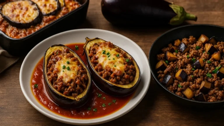 Recettes aubergines viande hachée en version gratin, farcies et poêlée, rendu gourmand