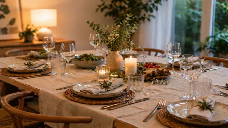 Comment dresser une belle table pour recevoir à la maison 5 belle table dressée pour recevoir avec vaisselle élégante, bougies, fleurs et ambiance chaleureuse à la maison