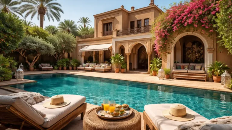 Où loger à Marrakech pour profiter pleinement de son séjour ? 7 Villa de charme avec piscine à Marrakech, cadre calme et lumineux pour un séjour confortable au Maroc.