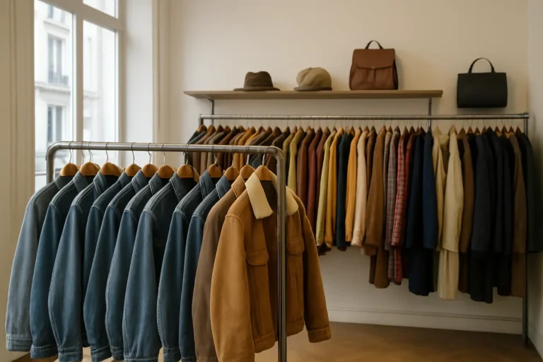 Friperie Paris : où trouver les meilleures adresses et comment bien chiner 3 Intérieur d’une friperie à Paris avec des vêtements vintage et de seconde main sur des portants
