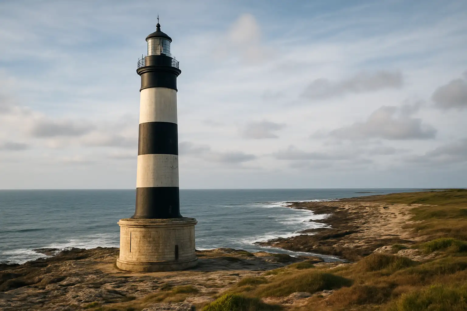 Phare de Chassiron : que voir, comment s’y rendre et pourquoi le visiter 1 Le phare de Chassiron sur la côte de l’île d’Oléron avec vue sur l’océan