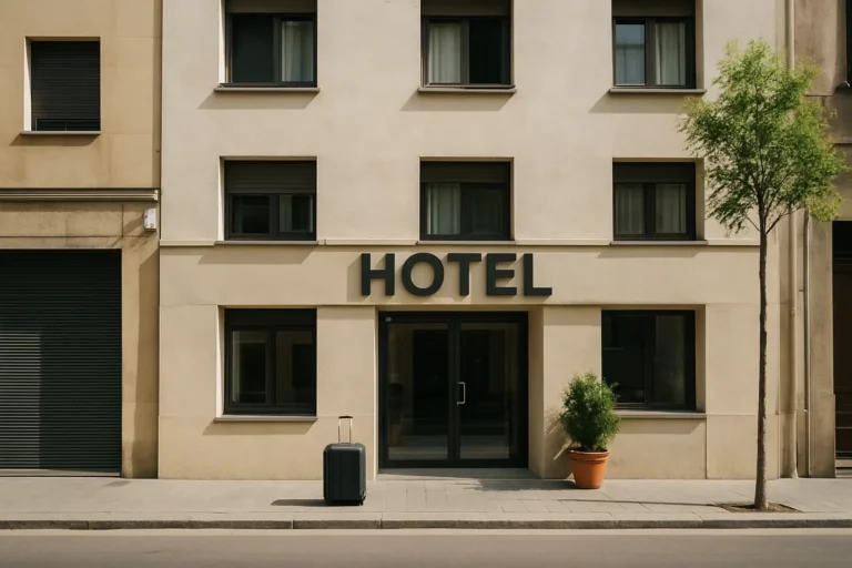 Petit hôtel urbain économique à Barcelone dans une rue lumineuse