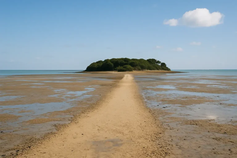Île Madame : visite, accès et incontournables de cette île charentaise 8 Vue de la passe submersible menant à l’île Madame à marée basse, en Charente-Maritime