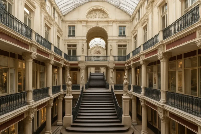 Le passage Pommeraye à Nantes : visite, histoire et conseils pratiques 7 Le passage Pommeraye à Nantes avec son escalier monumental et ses galeries couvertes