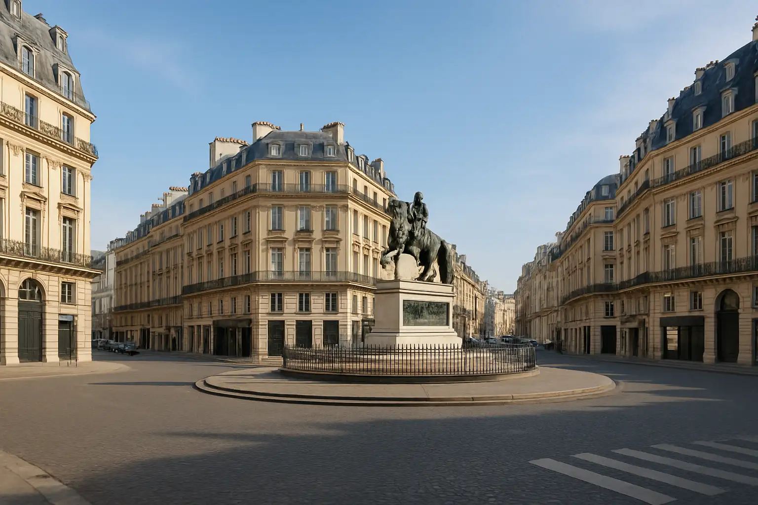 Place des Victoires à Paris : histoire, architecture et visite 1 La place des Victoires à Paris avec son monument central et ses façades classiques