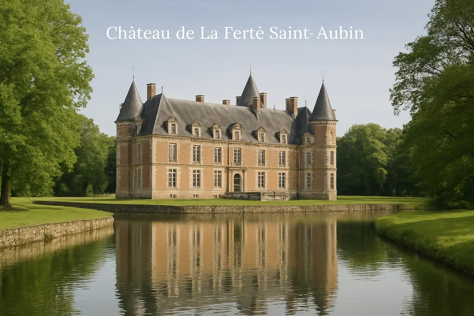 Le château de La Ferté-Saint-Aubin avec ses douves et son cadre verdoyant en Sologne