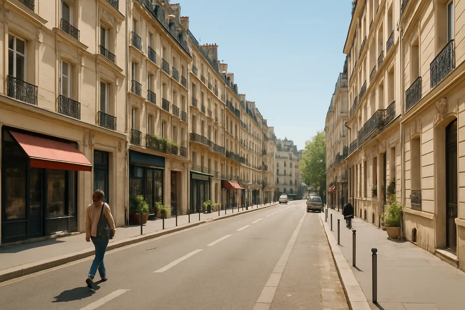 Rue Paul-Bert à Paris dans le 11e arrondissement, rue de quartier avec immeubles et commerces.