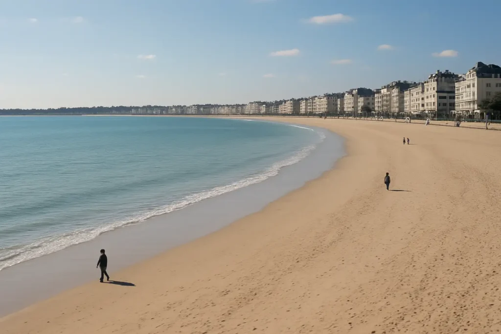 Grande plage de La Baule avec sable fin et front de mer