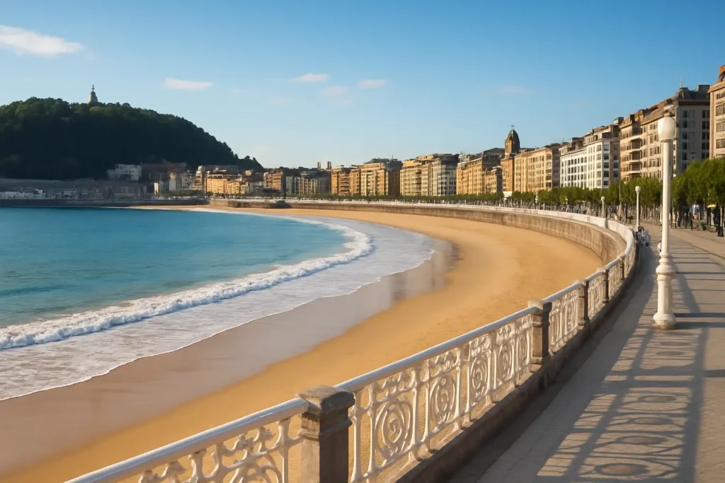Vue de la plage de La Concha à Saint-Sébastien en Espagne